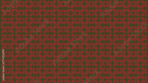 Retro Maroon and Olive Green Seamless Geometric Pattern