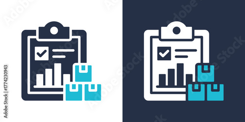 Stock Management Icon. Flat Style Vector Illustration 