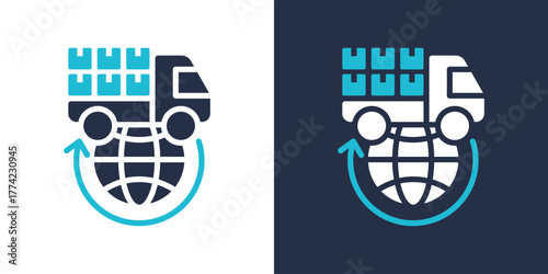 Distribution Icon. Flat Style Vector Illustration 