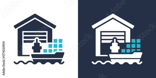 Import Icon. Flat Style Vector Illustration 