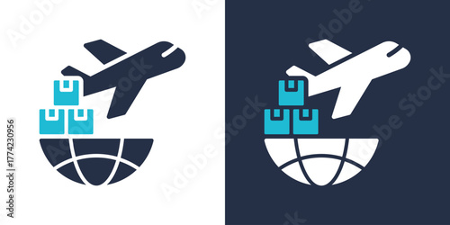 Air Freight Icon. Flat Style Vector Illustration 