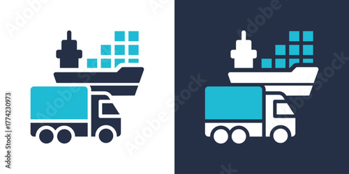 Transportation Icon. Flat Style Vector Illustration 