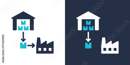 Material Flow Icon. Flat Style Vector Illustration 
