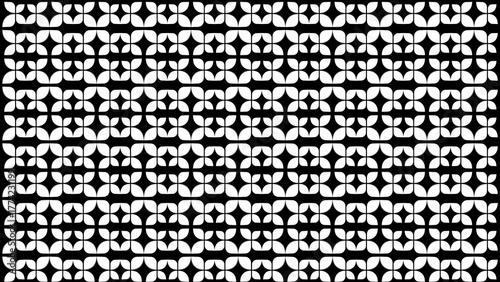 White Quatrefoil Seamless Geometric Pattern on Black