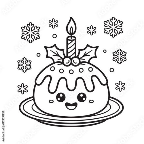 cute candle with holly bold & easy cute christmas coloring page, Whimsical Gingerbread House Coloring Pages for Kids & Adults, Christmas Coloring Pages, bold & easy cozy winter coloring book pages, 