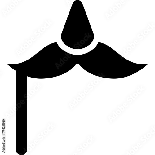 moustache icon illustration design with glyph