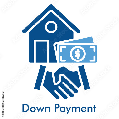 Down Payment Icon in Duotone Solid Style. Vector Illustration