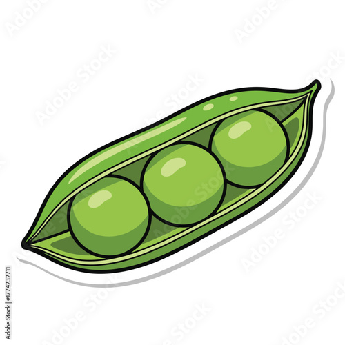 Fresh green peas in pod, healthy and organic food.