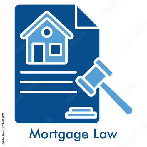 Mortgage Law Icon in Duotone Solid Style. Vector Illustration