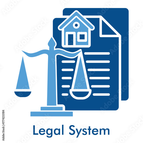Legal System Icon in Duotone Solid Style. Vector Illustration