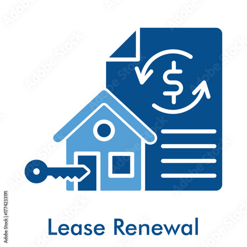 Lease Renewal Icon in Duotone Solid Style. Vector Illustration