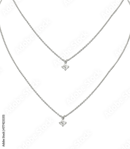 Wallpaper Mural Chain-silver chain-fancy chain-silver platted-white crystals-stones-set of 2-designed crystals-white background Torontodigital.ca