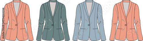 Stylish Women's Blazer Fashion An Array of Contemporary Pastel Suit Jacket Designs