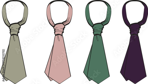 A sophisticated array of men's fashion neckties, showcasing diverse colors for professional business attire, formal events, or adding elegance to any stylish ensemble