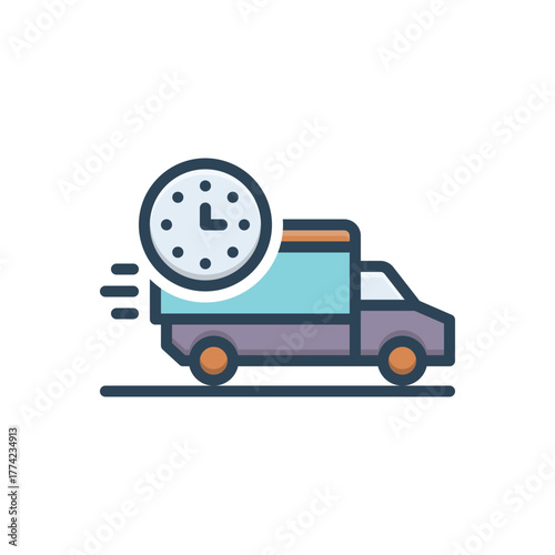 Color illustration icon for rapid delivery