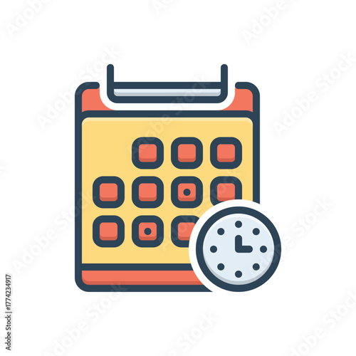 Color illustration icon for scheduled tasks