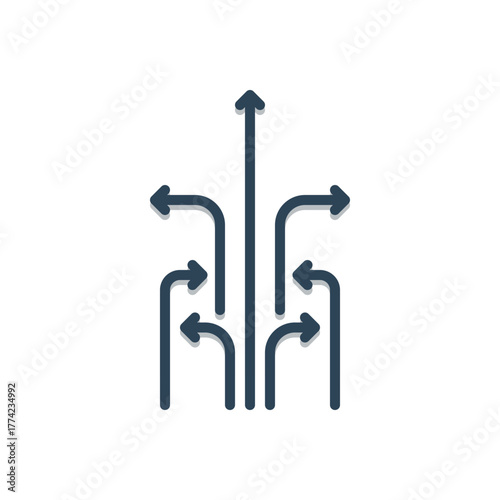 Color illustration icon for simplified process