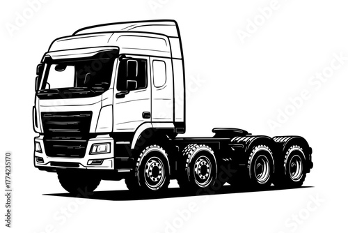 tractor head 8x4 truck with large wheels