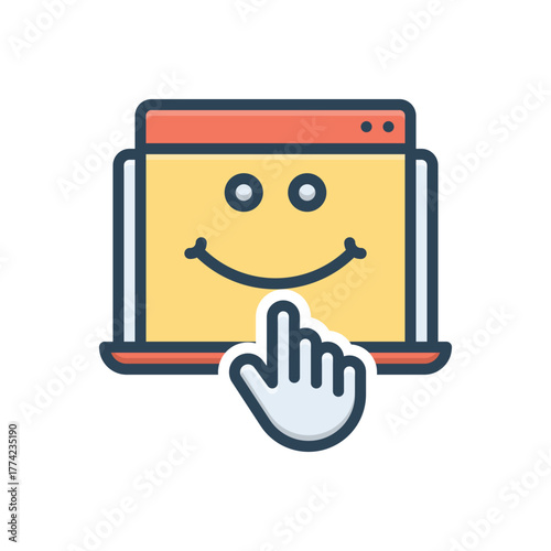Color illustration icon for user friendly