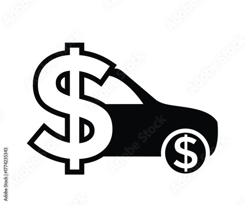car finance icon, car investment logo
