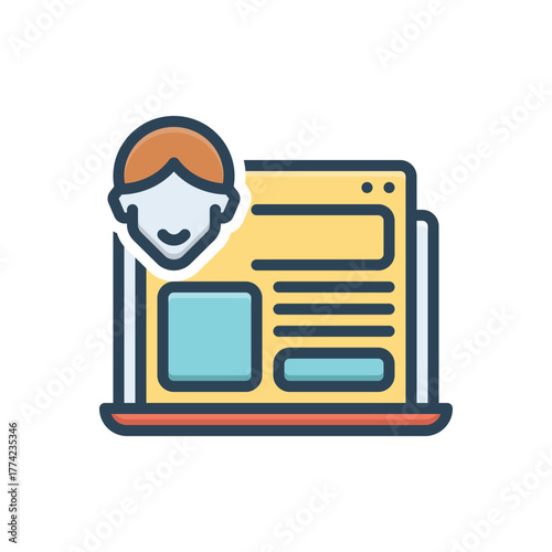 Color illustration icon for user friendly