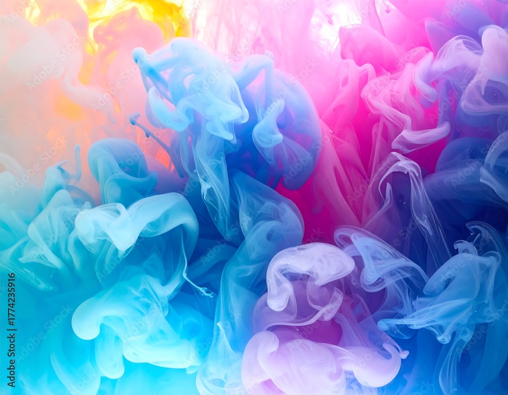 Obraz premium Colorful Abstract Ink Blobs.