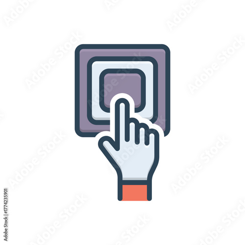 Color illustration icon for one click