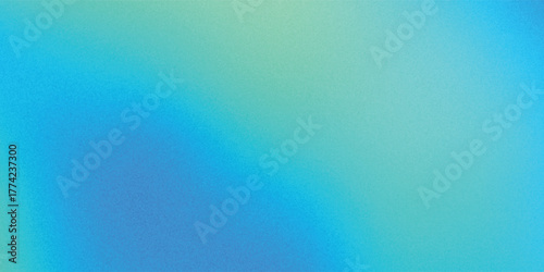 Amazing Blue Green Blur Gradient With Grainy Noise Texture. Abstract Turquoise Mesh and Dynamic Flow Background