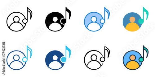 Artist icon set multiple style collection 
