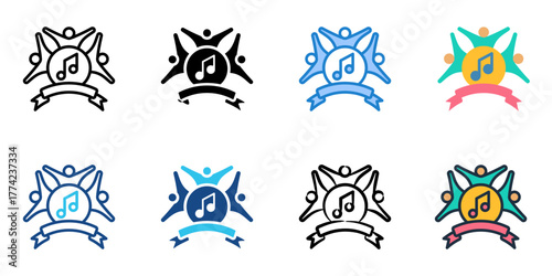 Band icon set multiple style collection 
