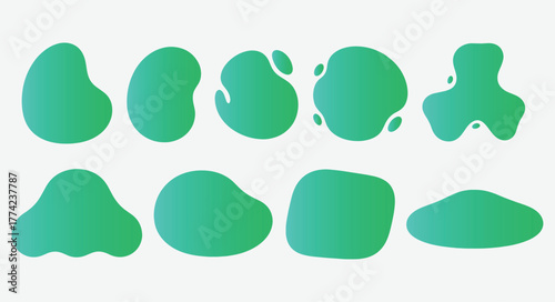 Organic abstract blob shape frame. Liquid curved round form background with soft wavy oval pattern. Vector illustration.