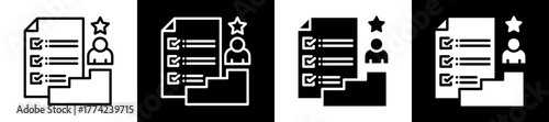 Succession Planning Icon Set In Black And White Filled Style Collection