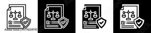 Ethical Policies Icon Set In Black And White Filled Style Collection