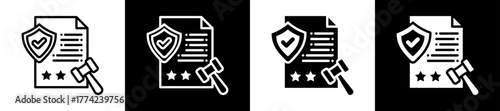 Regulatory Compliance Icon Set In Black And White Filled Style Collection