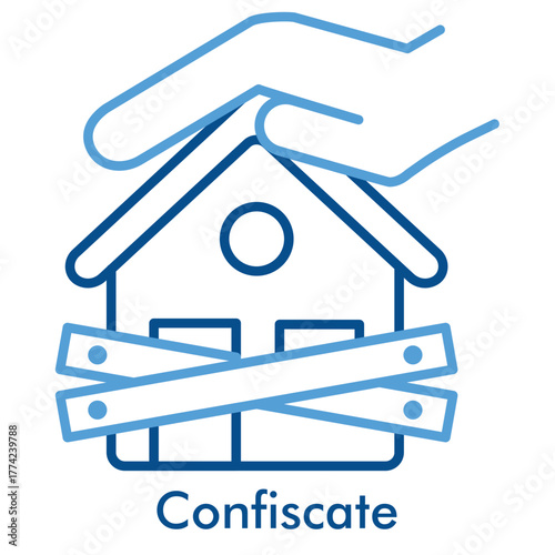 Confiscate Icon in Outline Color Style. Vector Illustration