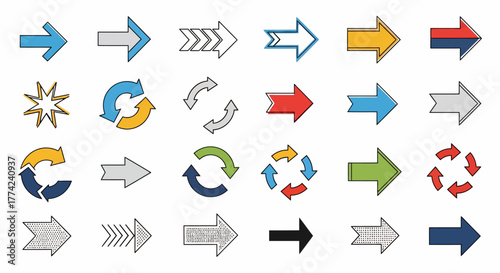 Diverse Direction A Set of Arrow Vector Icons for Creative Navigation and Wayfinding Design