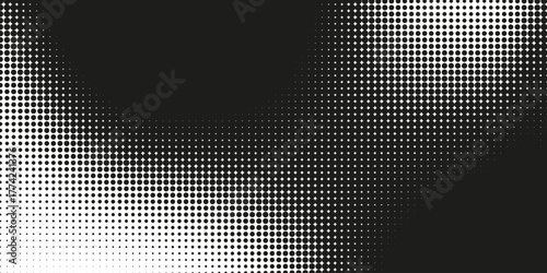 Abstract halftone Dotted monochrome gradient wave background. eps10