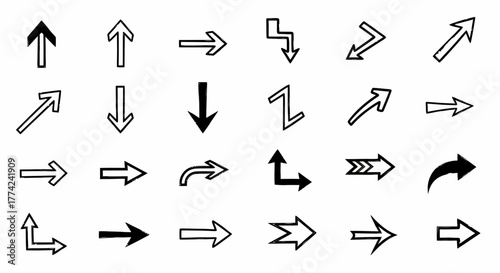 Vector arrows diverse directional icons for web design and presentations