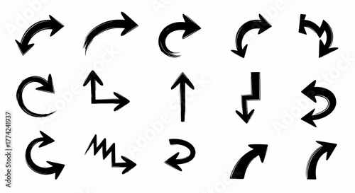 Versatile Arrow Set Dynamic Vector Graphics for Direction and Navigation