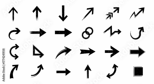 Vector Arrows Hand-Drawn Black Design Elements for Direction and Navigation