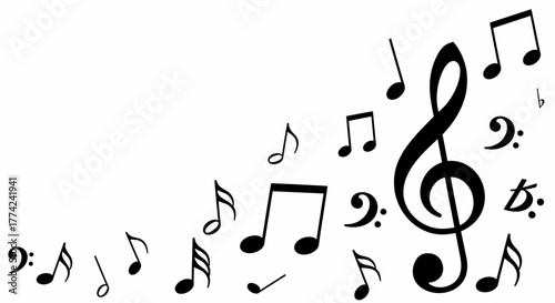 Vector Music Notes Collection for Melodic Design, Musical Composition, and Orchestral Presentation