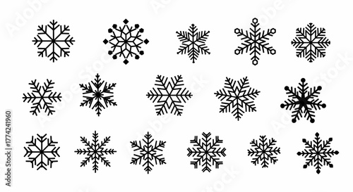 Delicate Winter A Vector Collection of Exquisite Snowflake Designs for Seasonal Creativity