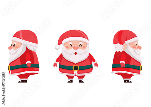 2等身のサンタクロース（正面・左右横向き）