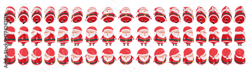 2等身のサンタクロース（正面・あらゆる角度・3D）