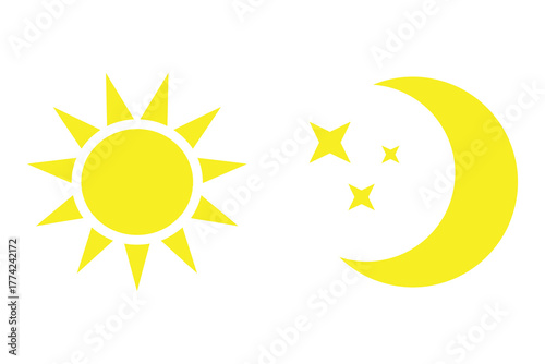 sun and moon icon. vector illustration