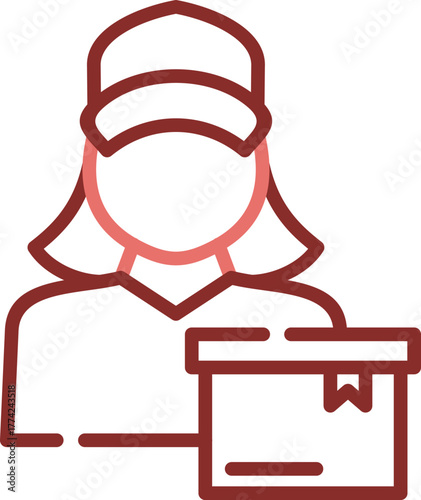 courier woman line dual color