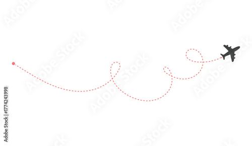 Plane flight tracker vector art illustration