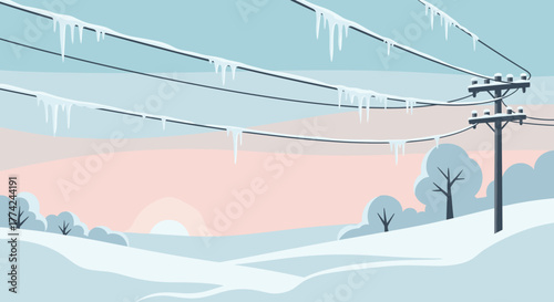 icicles on power lines