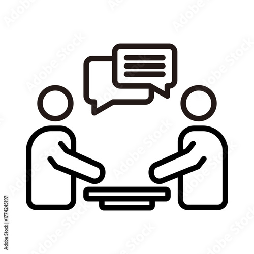 Mental health line icon. Therapy session illustration.