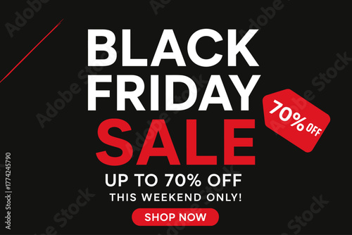 Modern promotional vector for Black Friday. Includes discount tags, shopping icons, and bold typography for marketing campaigns